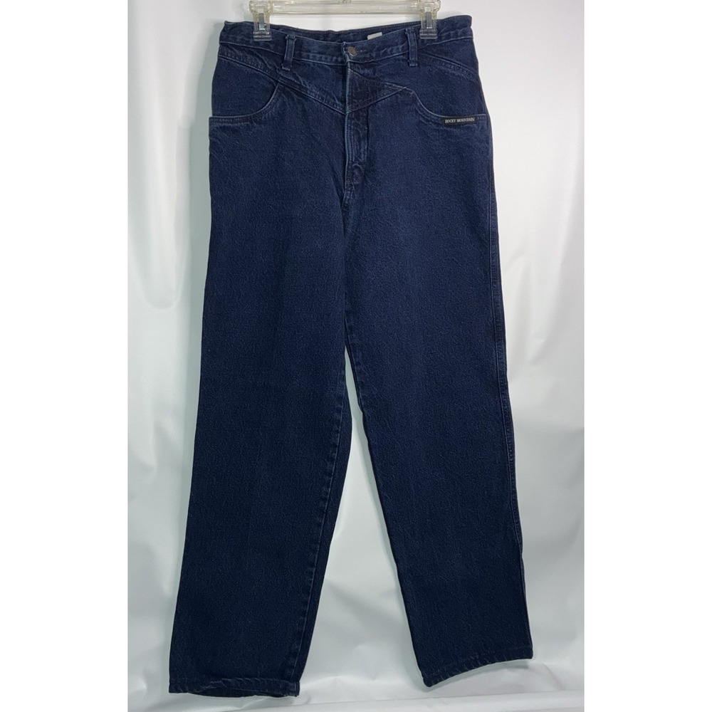 Rocky Mountain Vintage Jeans Womens 33 / 15 Navy Blue Bareback Western Denim - Picture 1 of 9